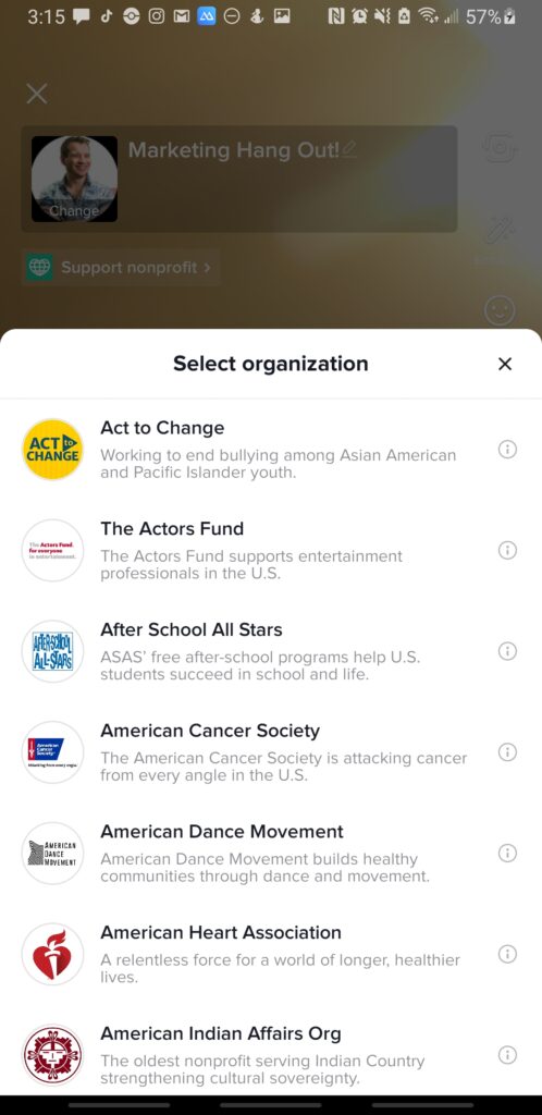 TikTok live features