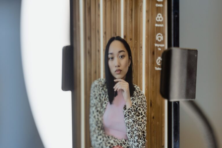 woman making a tiktok video