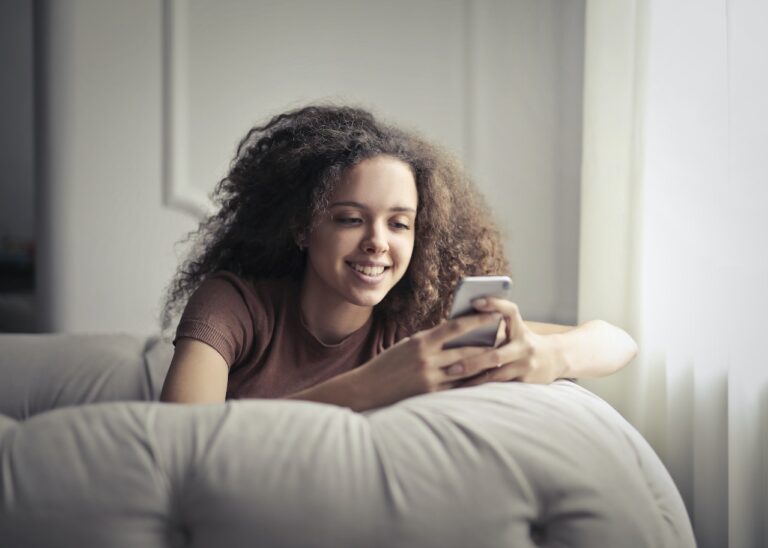 woman using smartphone